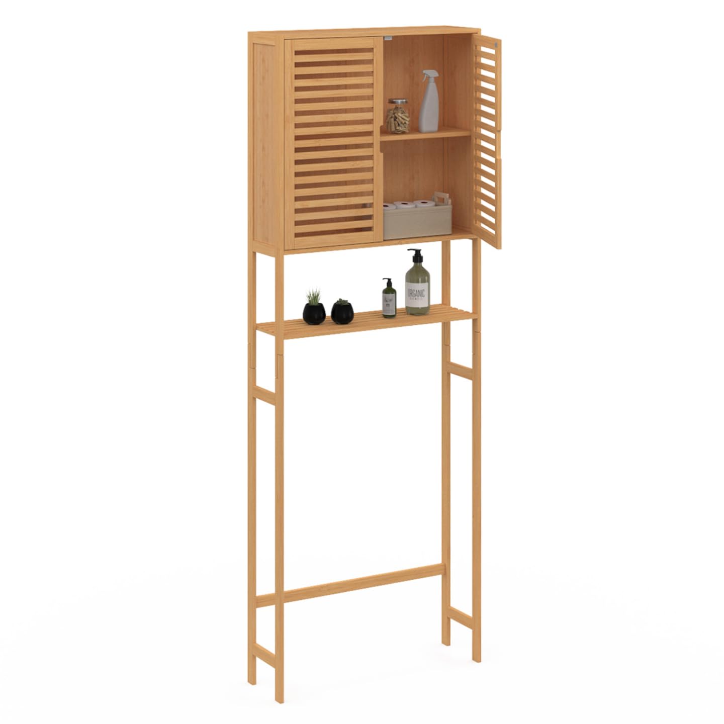 IDMarket - Regalmöbel Oberteil WC Schrank Bambus BEA