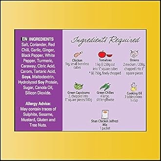 Shan Chicken Jalfrezi Recipe & Seasoning Mix 1.76 oz (50g) - Indian Spice Blend for Stir-Fried Chicken & Vegetables | Chicken Curry Masala | Authentic Spices & Seasonings | Airtight Bag (Pack of 3)