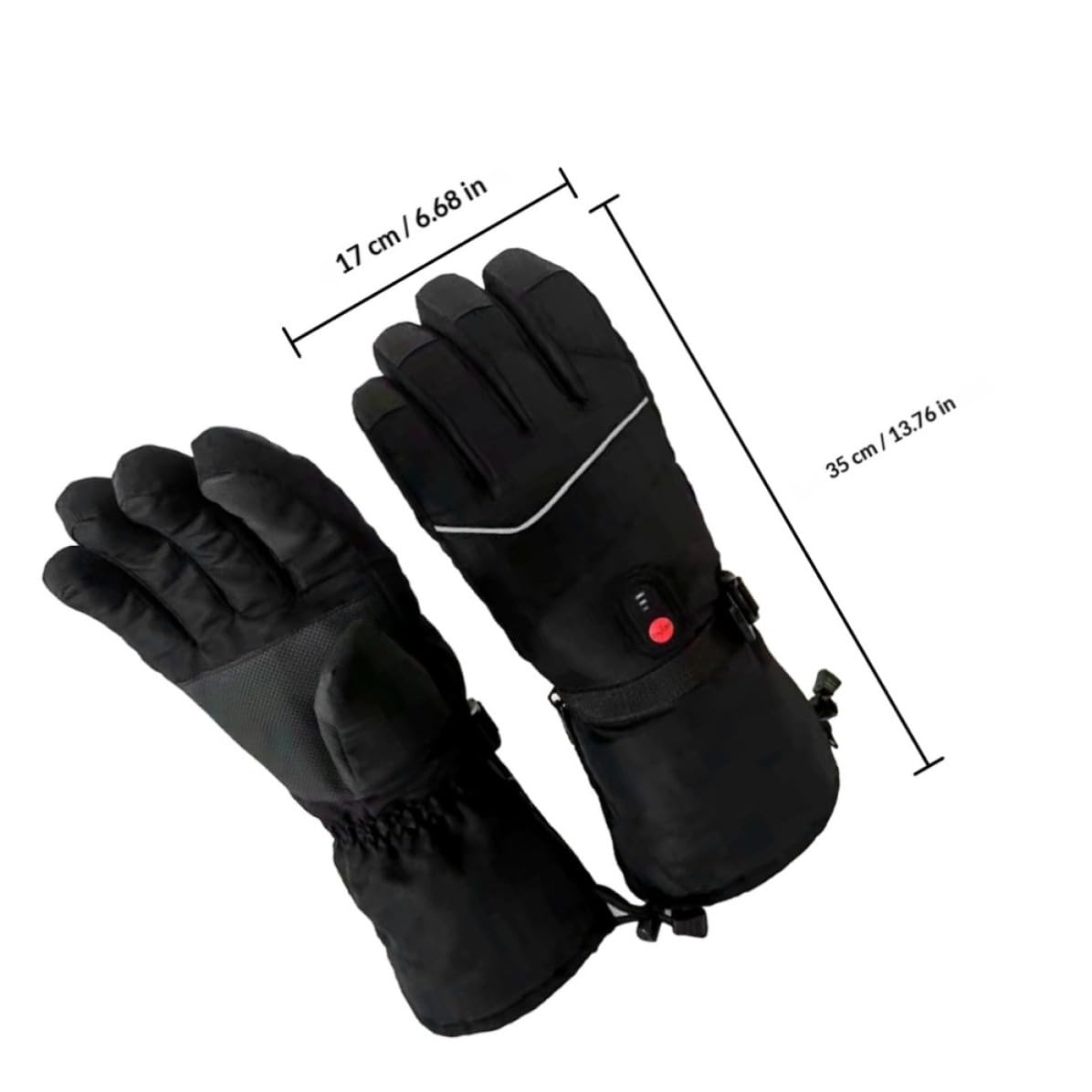 Homoyoyo Guanti da Sci Elettrici Riscaldati Uomo in Chinlon Neri
