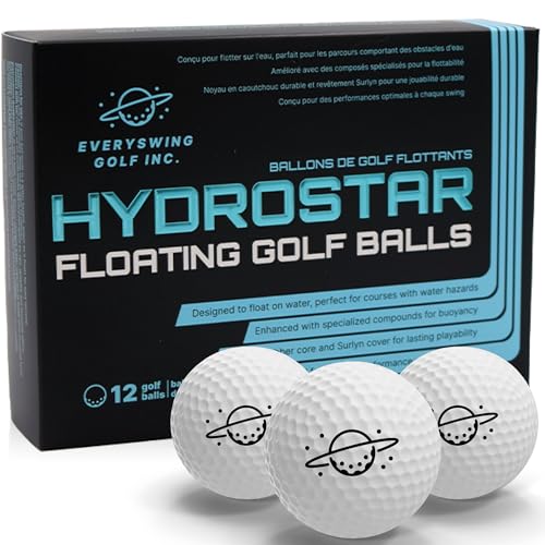 HydroStar - Pelotas de golf flotantes, paquete de 12, pelotas de golf ligeras para peligros de agua y práctica de piscina, pelotas de golf que flotan en el agua