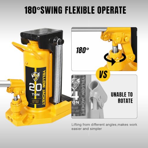 Image of YELLOW JACKET Toe Jack 10 Ton Toe / 20 Ton Top Capacity Hydraulic Machine Jack Lift,Air Hydraulic Claw Jack for Car Repair,Machinery,Industry Equipment