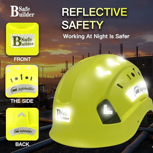 Construction Safety Helmet ABS Hard Hat Adjustable Ventilation System Hardhats Industrial Work Head Protection for Men Certified ANSI/ISEA Z89.1 - Image 6