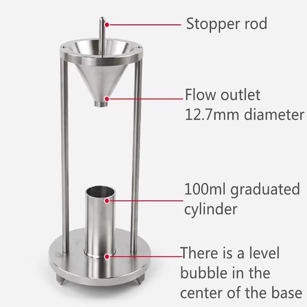 Schüttdichtetester, Trichterkegel 60°±0,5°, 100 ml Volumen, 39 mm Innendurchmesser, Messzylinder für Kunststoff, Mineral, Metallpulver