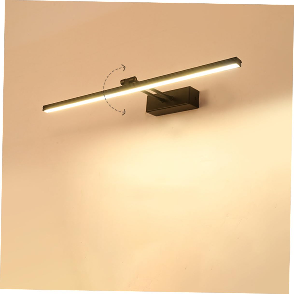 Lampada da Specchio LED per Bagno, Applique da Parete in Alluminio e PC Nero 10w Luce Calda, Illuminazione per Trucco e Toeletta, Design Moderno per Interni ed Esterni