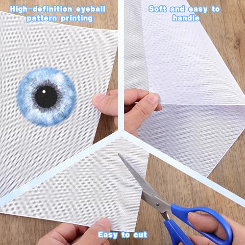 Custom Fursuit Eye Mesh 1m×30cm Weiß Sublimiertes PVC-Netz Plastik Mesh Weich Wasserdichtes Bedruckbares Netz für Furries Cosplay Requisiten Fursuits