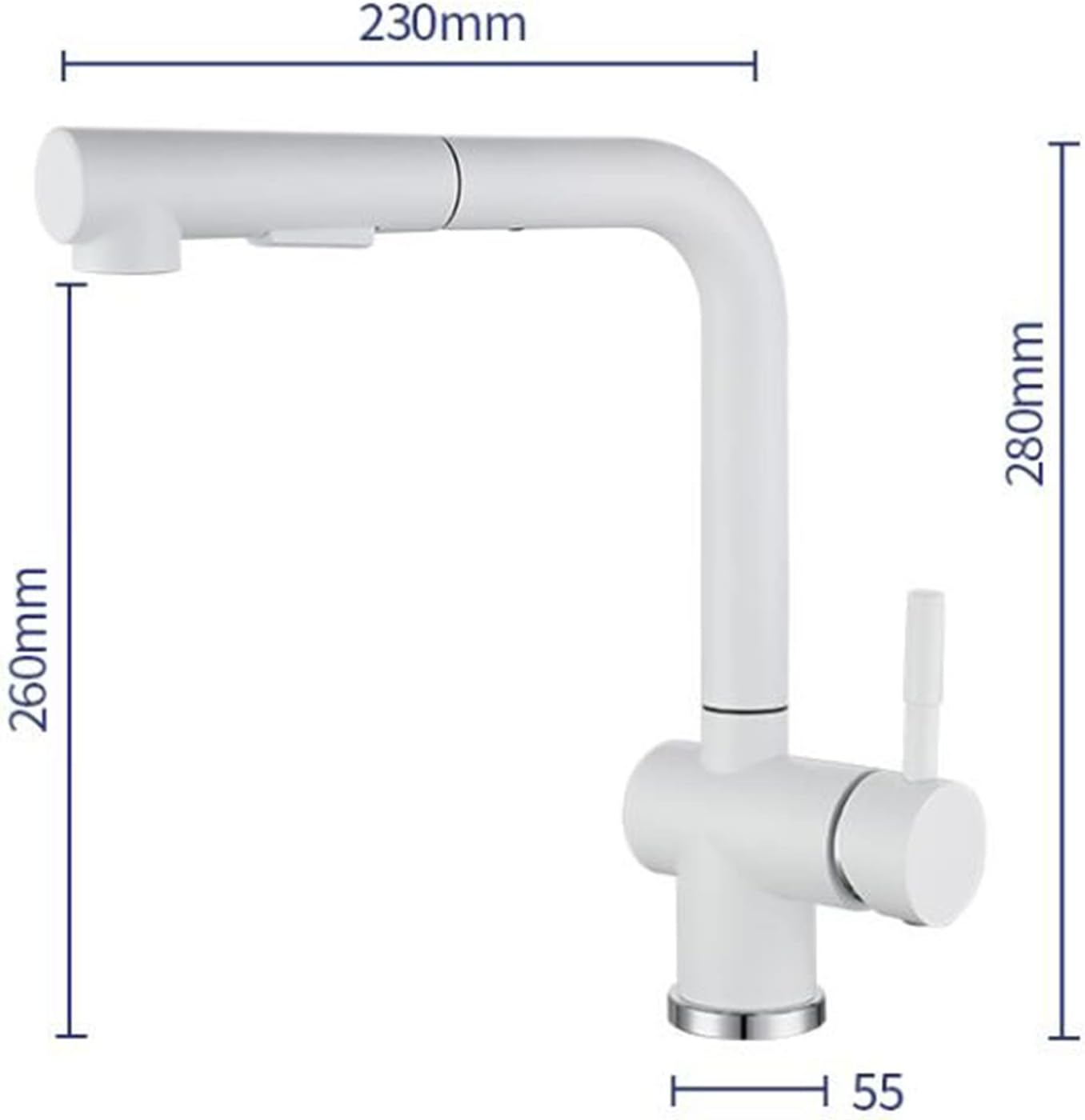 Kitchen Faucets with Pull Out Spray, Kitchen Mixer Faucet Stainless Steel Swivel Hot and Cold Water Dual Mode Multifunction Pull Out Kitchen Sink Faucet-White(Black)