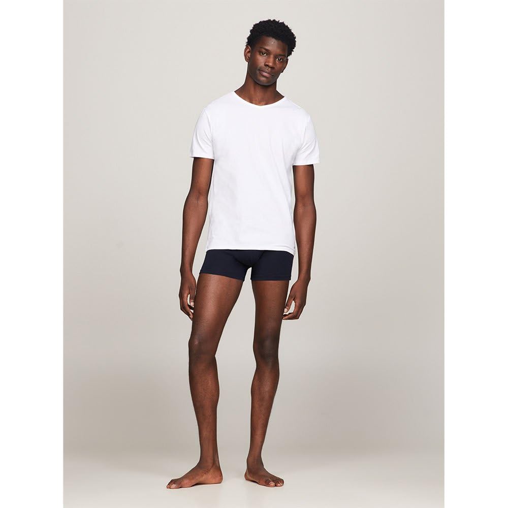 Tommy Hilfiger Uomo T-Shirt Maniche Corte Confezione da 3 Stretch Scollo a V
