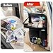 Zecirl 2Pack Car Backseat Organizer with Foldable Table Tray,6 Storage Pockets Car Storage Organizer with Tablet Holder,Car Seat Back Protectors Kick Mats Travel Accessories (Black)