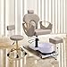 LOUVIXA Pedicure Station No Plumbing, Hydraulic Pedicure Chair for Nail Tech, Height Adjustable Reclining Pedicure Station Unit, 360 Degree Swivel Foot Spa Chair with Massage Foot Bath (Grey-Golden)