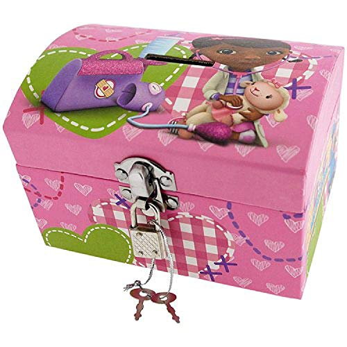 Doc McStuffins para niñas joyas trinquete y dinero del paquete caja con cerradura