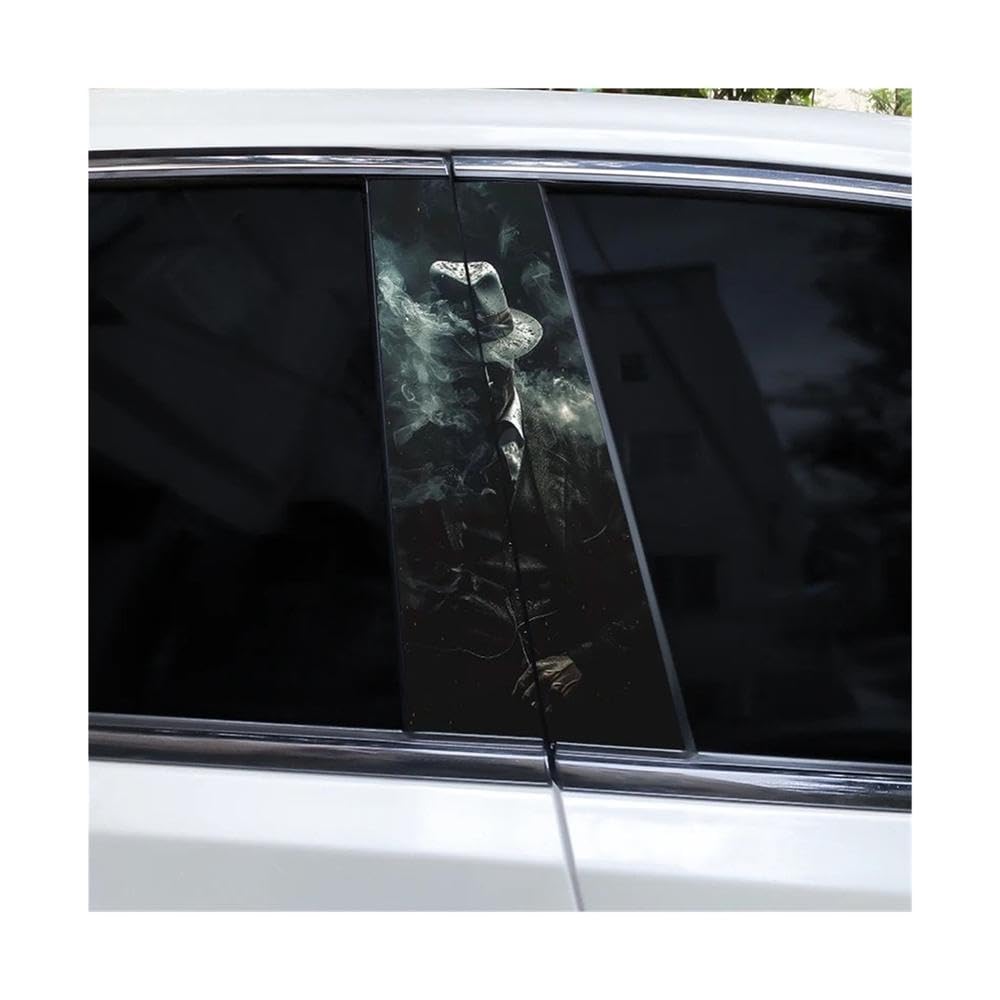 Bertdcx B 2Pcs Car Door Pillar Decal Decal Diy Refit Styling Decal Vinyl Decal Decal Accessory Auto Parts(B)