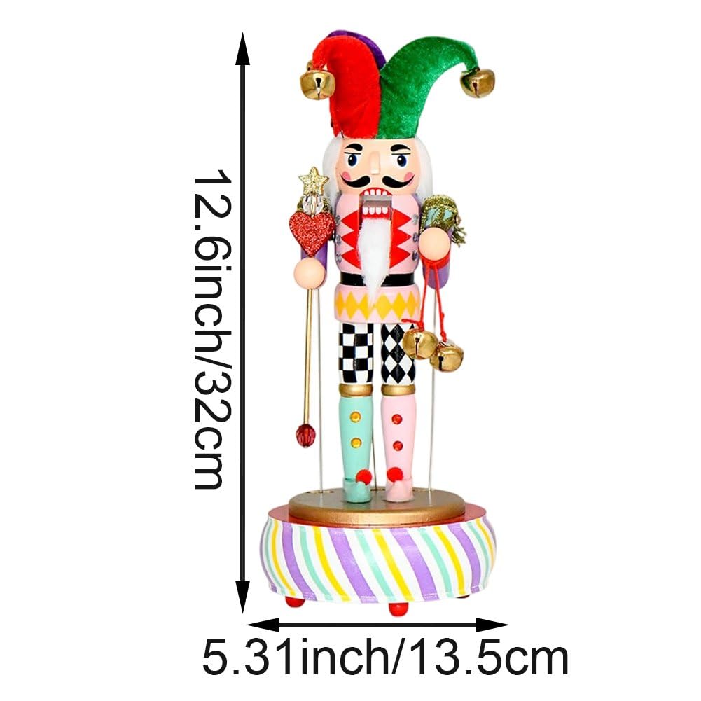 Carillon Schiaccianoci, Statuetta del Soldatino Pagliaccio, Carillon Natalizio, Decorazione Tavolo per Le Feste, Regalo Collezione, Decorazione per Casa, Mensola del