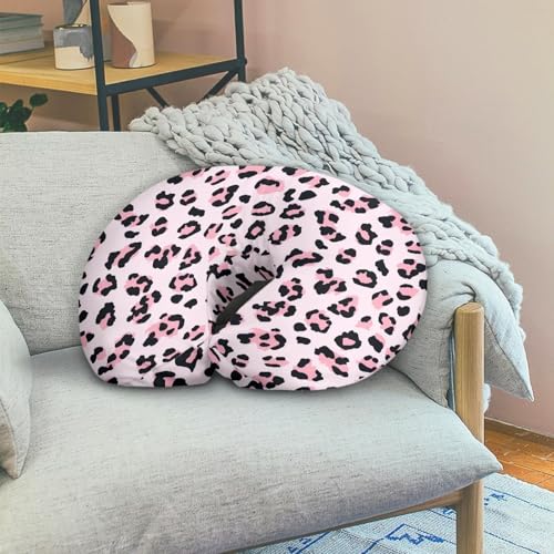 Image of Leopard Pink Nursing Pillow Cover for Infant Removable Neutral Breastfeeding Pillow Cover Soft Stretchy Breastfeeding Pillow Slipcover