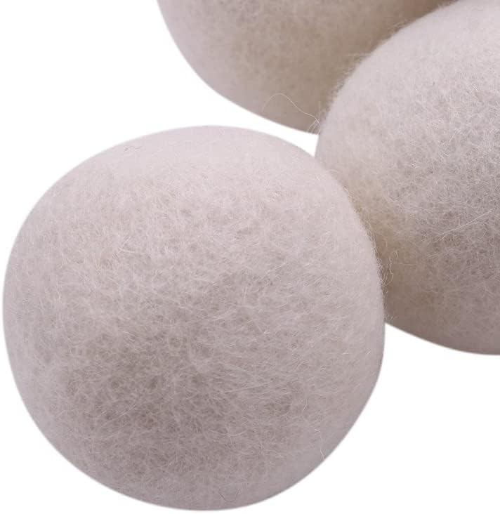 8-Pack Wool Dryer Balls XL,Handmade,Eco-Friendly,All-Natural Fabric Softener - (Color: White)