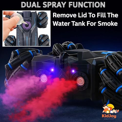 Image of RC 4X4 Remote Control Double Smoke Hand Sensor Extreme Drift Car Toy for Kids Boys Adults Gesture Control Sports Racing 360 Spray Mist 4 + Years | Double Smoke Spray Mist, 360 Gesture Control, Hand Sensor Remote Control, RGB Lights, Rechargeable