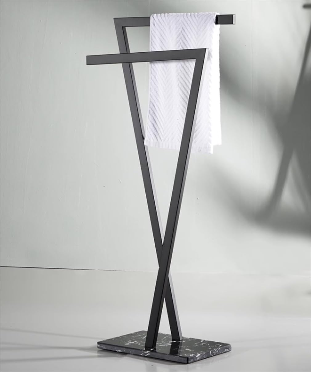 Toallero Toallero Independiente De 2 Niveles con Soporte Toalla Base Mármol para Baño, Acero Inoxidable 304 Independiente