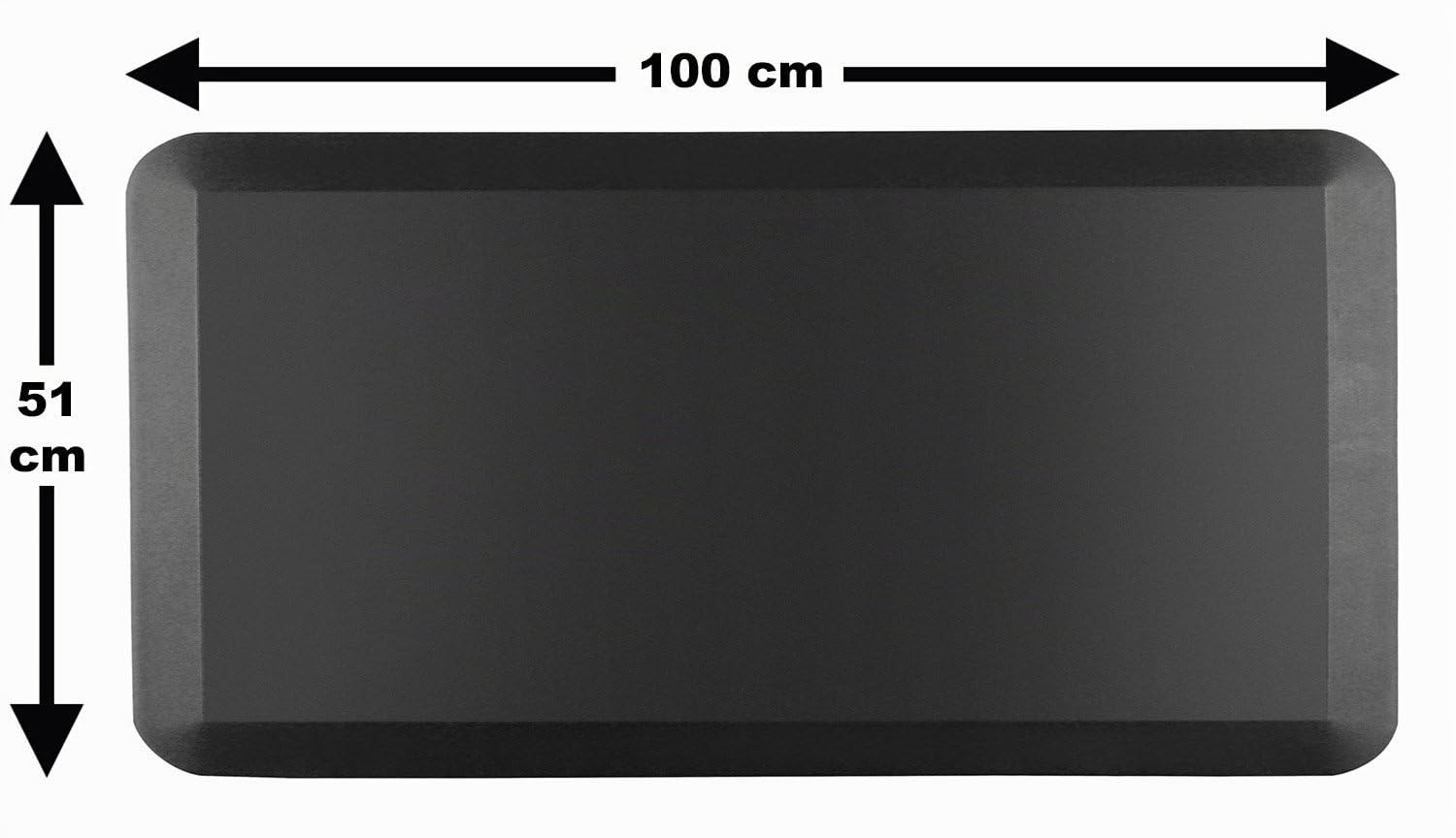 Anti Ermüdungsmatte für Steharbeitsplätze I ergonomische Arbeitsplatzmatte beugt Rückenschmerzen vor I rutschfeste & Wasserabweisende Anti Ermüdungsmatte Steharbeitsplatz 51 x 100 x 2cm