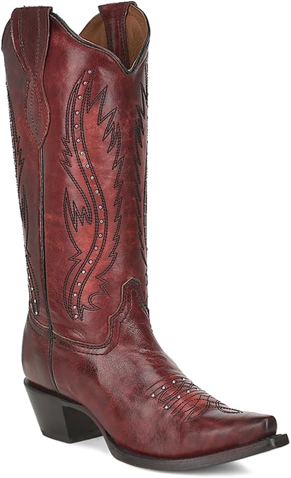 Corral Women's Wine Embroidery & Studs Boot