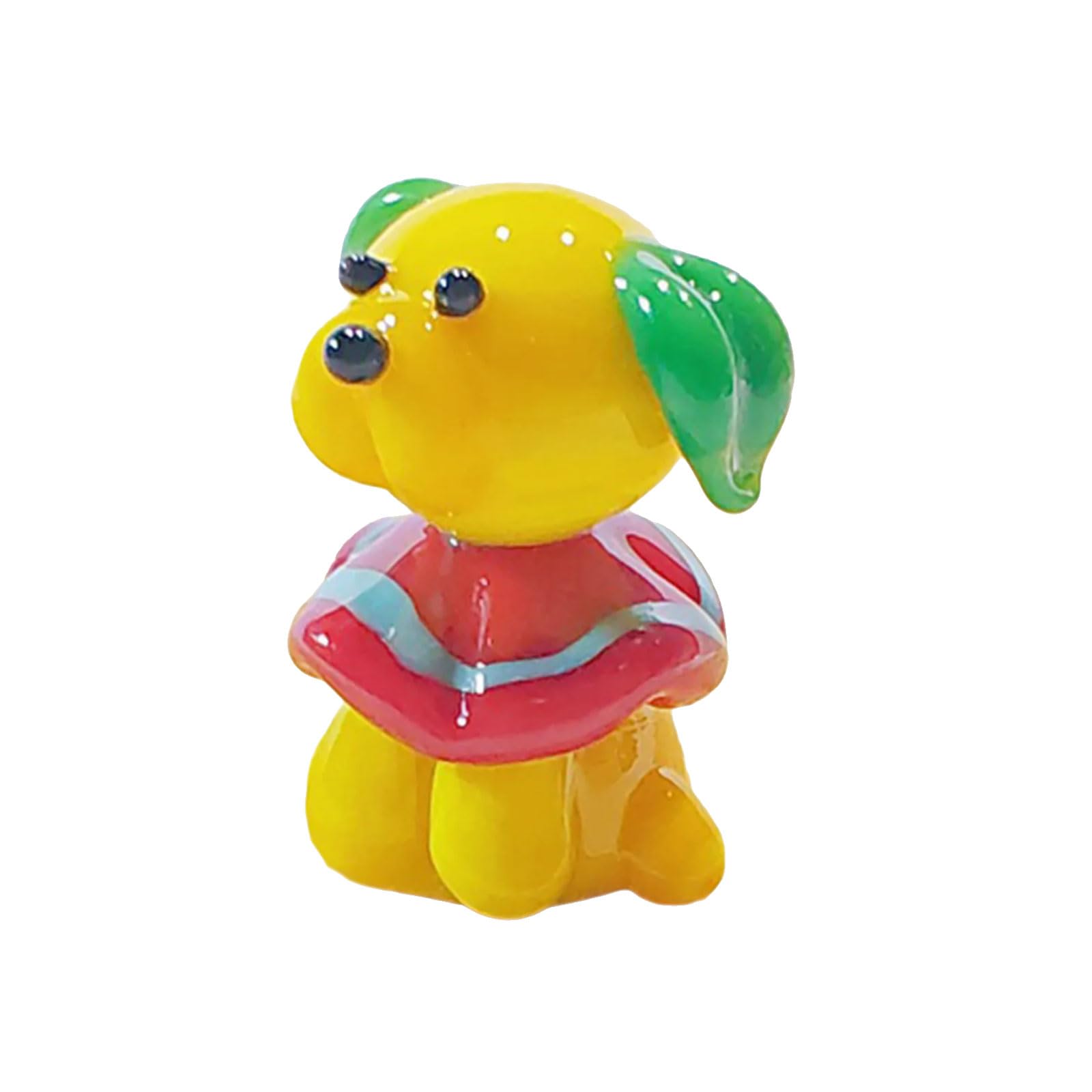 Tquxnga Little Yellow Dog Handcrafted Glass Animal Figurines, Artistic Bear & Dog Statues For Home Car Display, Kids Room Decor Glass Animal Figurine
