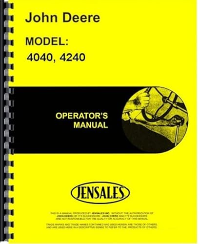 John Deere 4040 4240 Diesel Tractor Operator Manual
