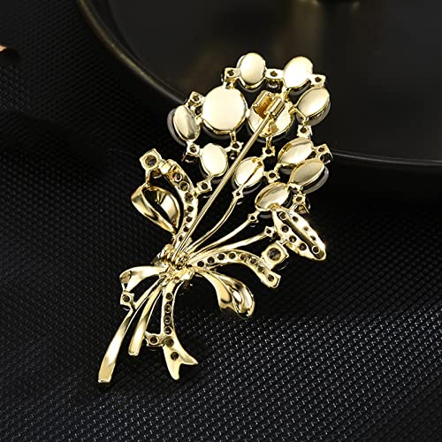 Broche de cobre elegante con microincrustaciones para vestidos de lujo 3