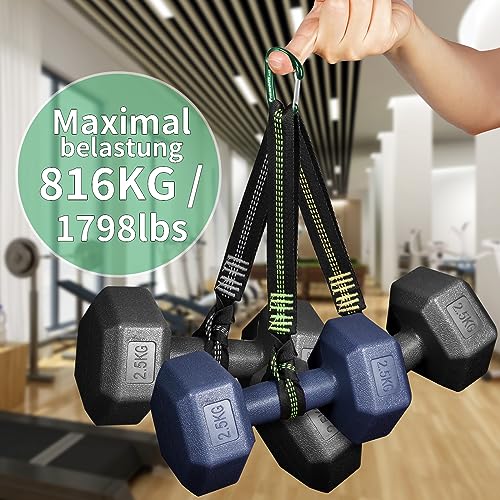 Foto von FresKaro Karabiner Haken-Karabinerhaken, Robust, Klein, Stabil, Schlüsselanhänger, Zubehör, Federschnapper, 8kN 816kg, für Wandern, Camping, Angeln, Nicht zum Klettern, Schlüssel Mini-Größe, 5Stück