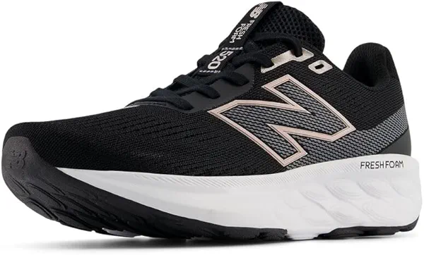 New Balance Women's Fresh Foam 520 V9 Running Shoe, Black/Castlerock/Metallic Rose, 9 Wide