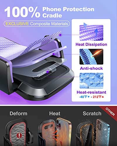 Image of VANMASS Mobile Phone Holder Car Ventilation Purple Mobile Phone Holder Car 4 in 1 Mobile Phone Holder Car Suction Cup 100% Scratch Protection Smartphone Holder Car Interior Door Handles for iPhone 17