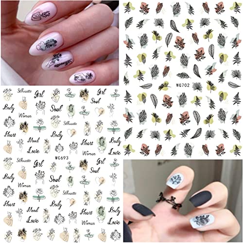 8 Sheets Graffiti Fun Nail Art Stickers,Abstract Face 3D Self-Adhesive Nail Decals Diy Nail Art Supplies Designer French Nail Stickers For Women Girls Manicure Tips Nail Decoration Accessories #TOP3