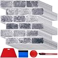 Tinideya 20 Pcs 3D Brick Wall Panel Peel and Stick Walls Panels 12" x 12" PVC Wall Panels with Installation Tools Suitable for Decorative Kitchens Living Rooms and Bedrooms