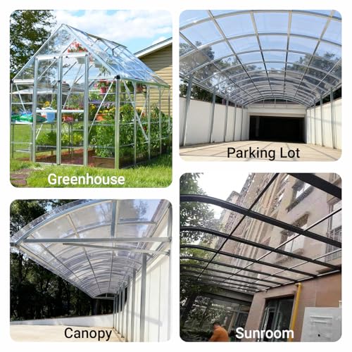 Image of Clear Polycarbonate Roofing Sheet, Acrylic Plastic Sheet Pergola Roofing Canopy Cover Outdoor Awning Shelter for Greenhouse Shed Carport (3.3x9.8ft(1x3m))