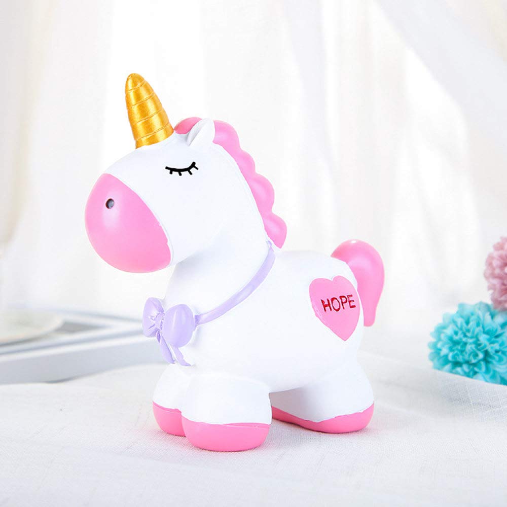 Statue licorne rose artisanale en résine de qualité supérieure