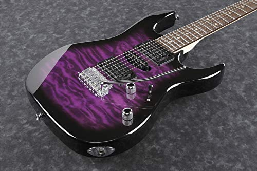 Ibanez GRX 6 String Solid-Body Electric Guitar, Right, Transparent Violet Sunburst, Full (GRX70QATVT) - Image 3