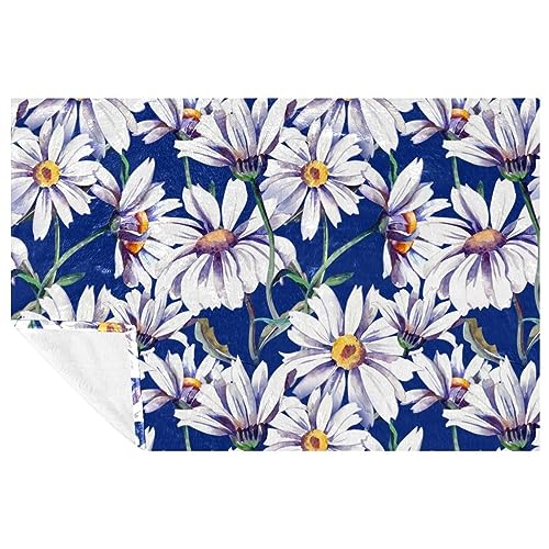 Couverture aquarelle marguerite en tissu chaud et finitions de luxe - 2