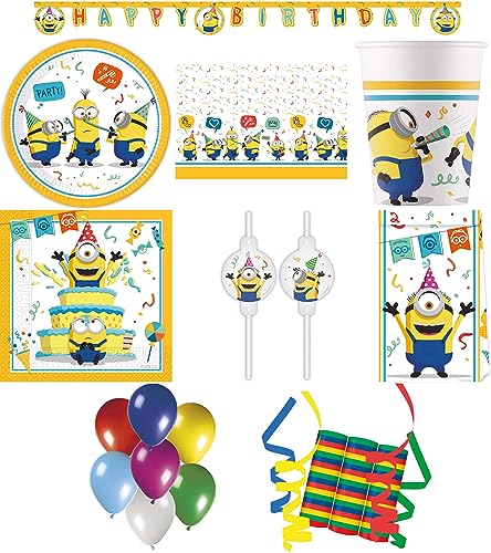 158-tlg. Set Kindergeburtstag Party Feier Fete Deko Motto Minions The Rise of Gru