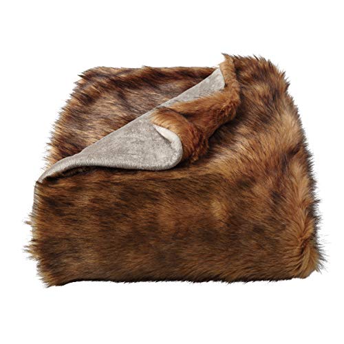 Faux Fur Throw Blanket- Luxurious, Soft, Hypoallergenic Premium Faux Chinchilla Fur Blanket With Faux Mink Back And Gift Box, 60”X70” By Lhc (Brown) #TOP7
