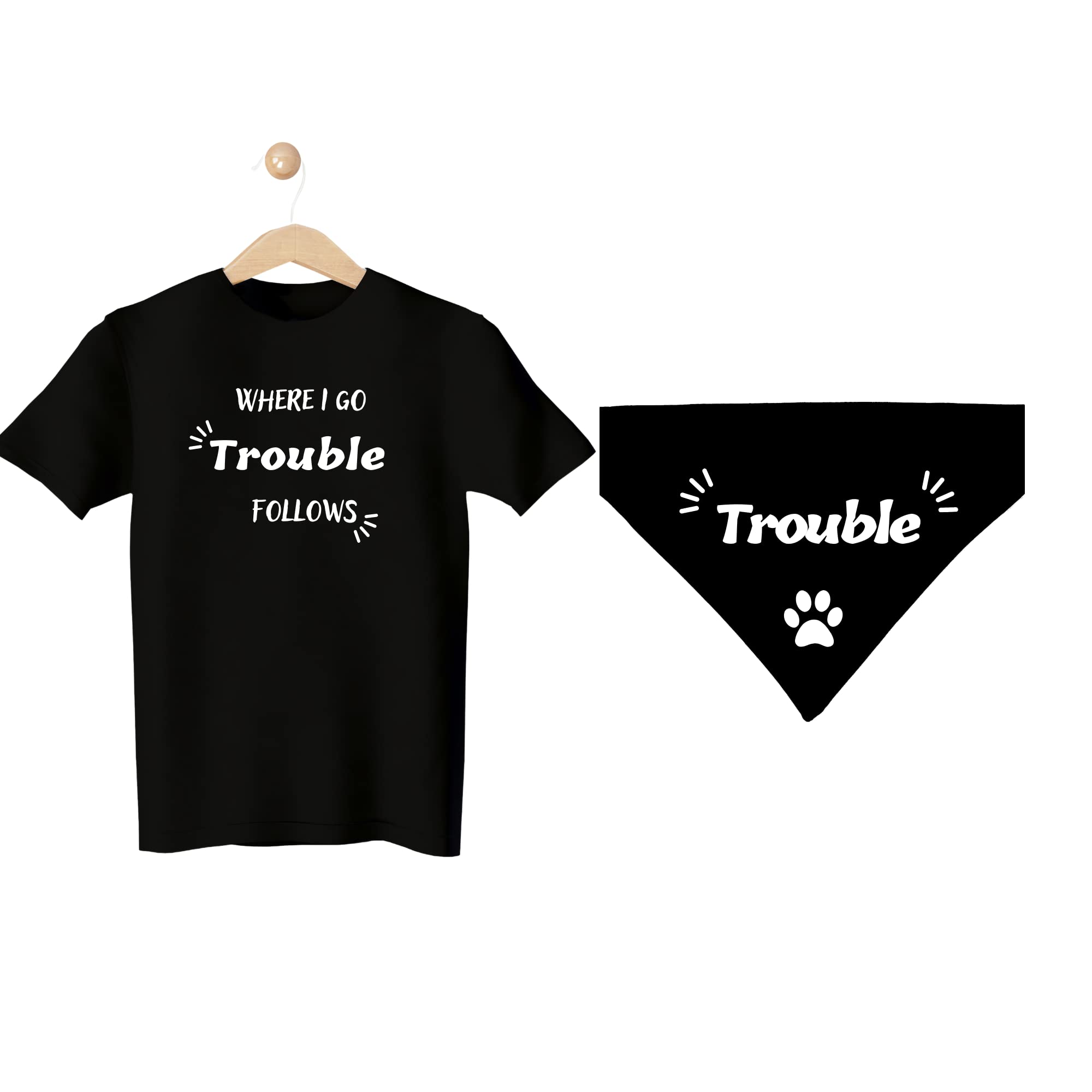 Matching Dog and Owner Shirt Human Christmas Pajamas Pjs For Family Pet Sets With Set Outfits Clothes Dogs Paws Mom Women Bandana Humans Doggy Bandanas Dad Made Clothing People Gift (Black)