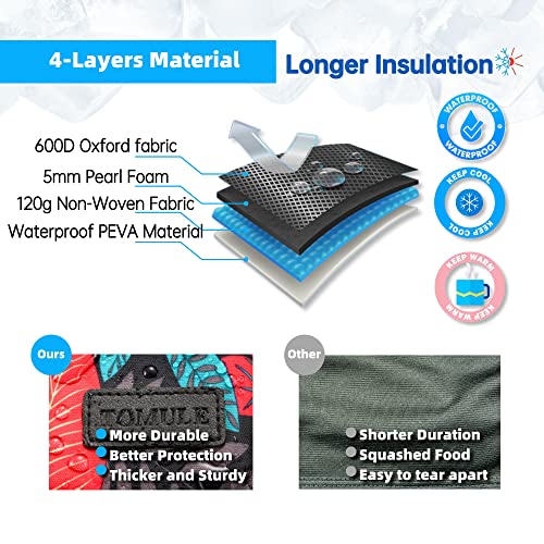 TOMULE クーラーバッグ 保温 保冷バッグ ミニ 折りたたみ ランチバッグ 断熱 クーラーボックス アウトドア 軽量 ソフトクーラーバッグ 小型 保冷ボックス ソフトクーラーボックス くーらーボックス 多機能 銀鼠色 8.5L 2枚目