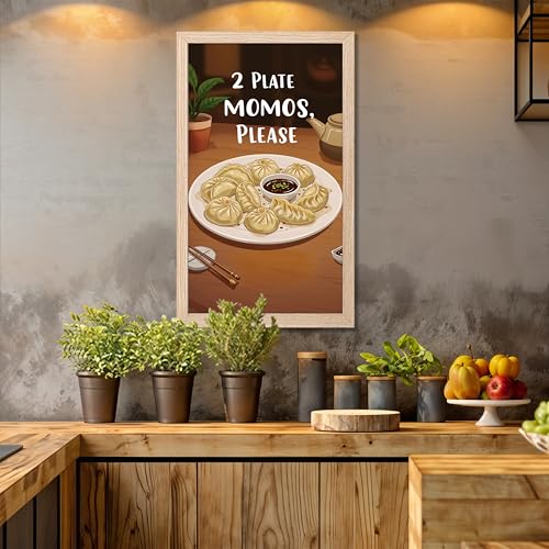 Image of NoWorries Wall art framed painting food posters for cafe decor (Synthetic wood frame) inch300 GSM premium art HD prints inch Wall painting for Home & Kitchen Decor (Pattern illustration)( Set of 1, Framed Painting) (NATURAL, ART-4, 10X19INCHES)