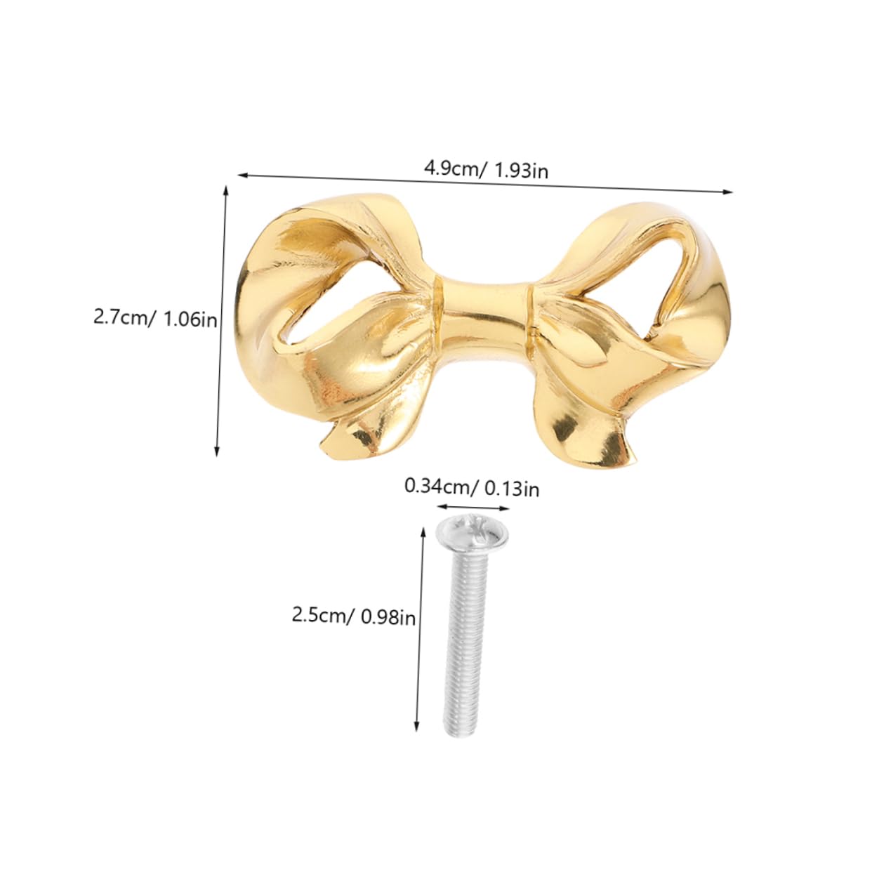 TOBBOMEY Brass Bow Knobs for Dresser Bow Shape Drawer Pulls 2 Pack Vintage Style Cabinet Handles