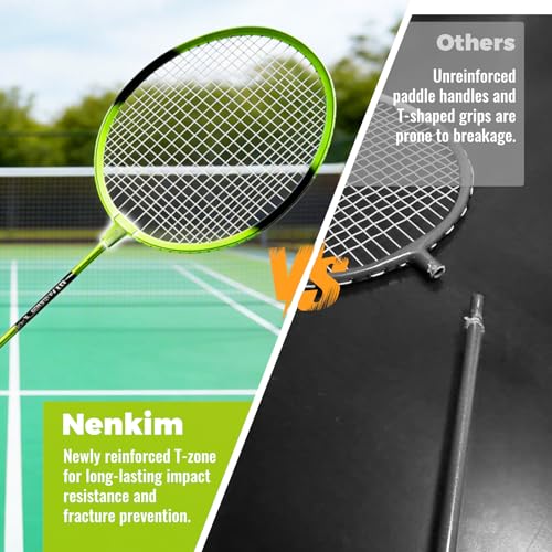 Image of Badminton Racket Set,25 inch Badminton Rackets for Adults with Thickened Nylon Wires & 4 Shuttlecocks Durable for Training Sports & Entertainment Indoor Outdoor
