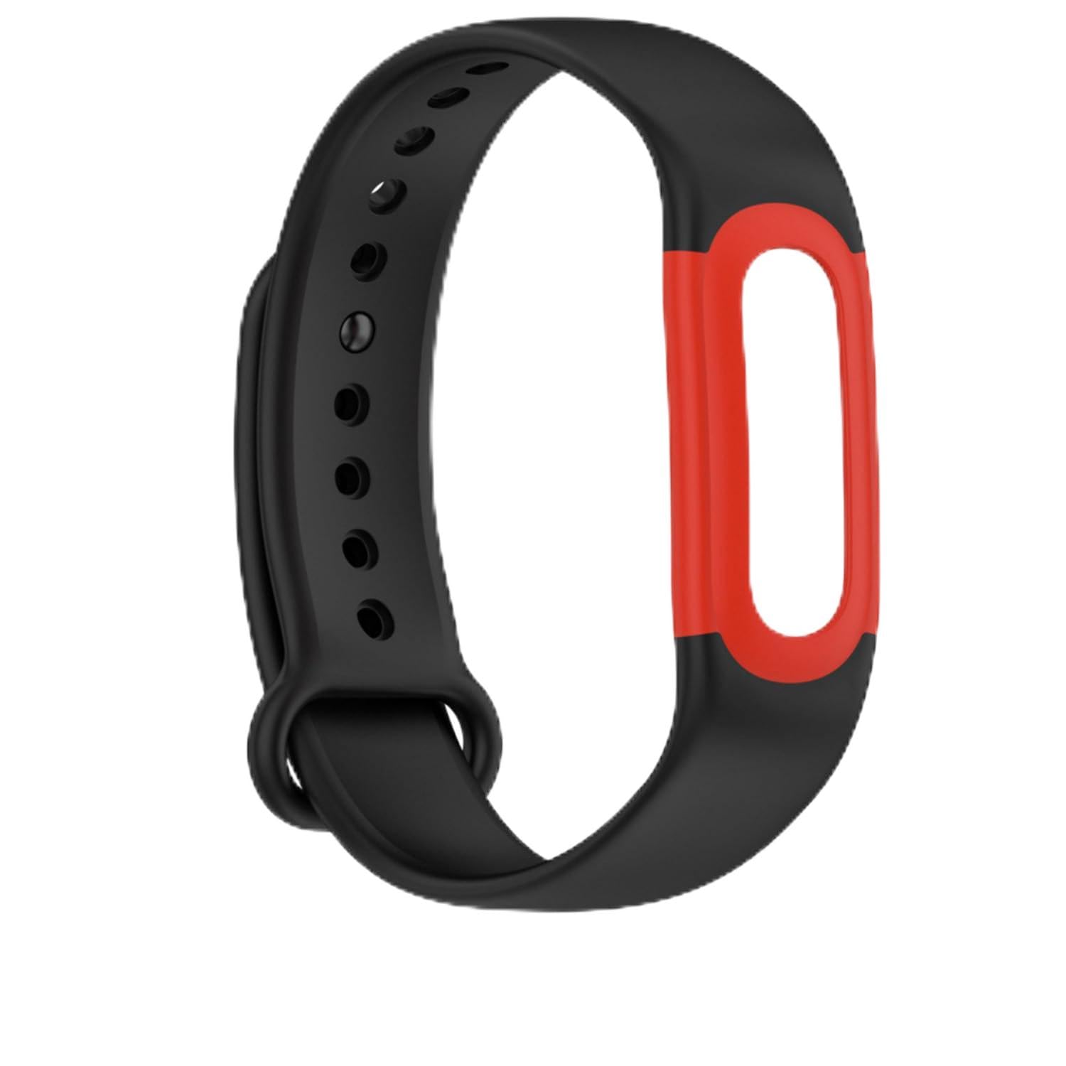 Band for Google Fitbit Air, Breathable Replacement Sport Strap with Classic Buckle, Water & Sweat Resistant, Adjustable Replacement Strap for Google Fitbit Air Fitness Tracker (1, Black red)