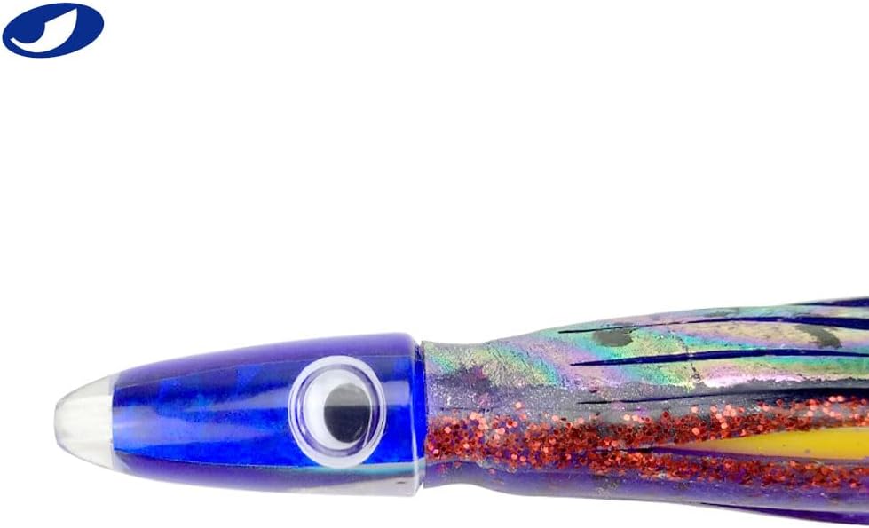 OCEAN CAT 5.5 Inches Weighted Squid Soft Plastic Trolling Lures Fishing Tackle Hoochie Octopus Skirts Bait for Offshore Big Game Saltwater Fishing