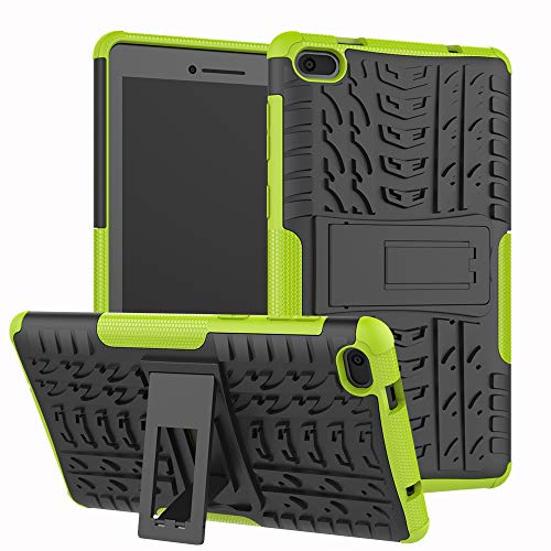 HongMan Coque pour Lenovo Tab E7 (7 Pouces), Etui Housse Robuste Protector de Double Couche Antichoc Étui avec Béquille, Protection Bumper + Silicone Back Cover Case, Vert Cover