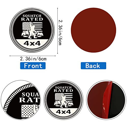 Image of 4 x 4 Badge Rated Car Emblem, Automotive Car Badge Decals Stickers 3D Metal Car Badges Round Emblem Decals Compatible with Jeep Wrangler Vehicles Trucks SUV