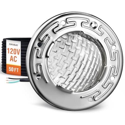 SURAIELEC 6 Inch Small LED Spa Light for Inground Pool, 120V AC 10W Underwater Pool Light, Cool...
