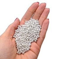 200 Perline Distanziali Argento 5mm - Perline Metallo Fai-da-te Per Gioielli, Foro 2mm - Foto 6