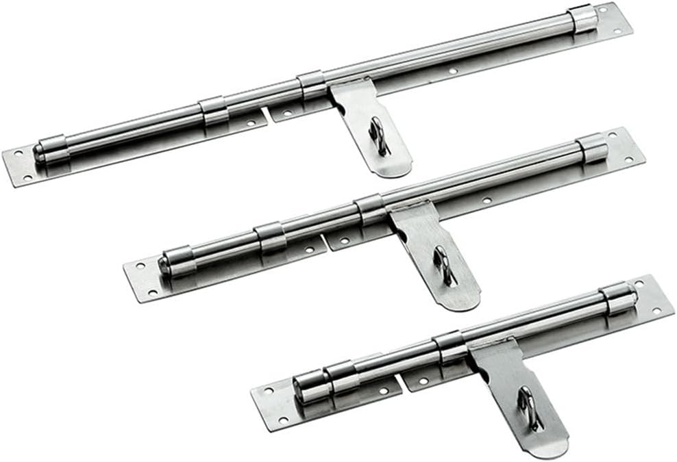 Sliding Door Lock, 16 Inch Latch Door Lock Slide Lock with Padlock Clasp Lockable Sliding Door Bolt Solid Stainless Steel Sliding Tower Bolt Latch Lock for Security Wooden Gates Garden Shed