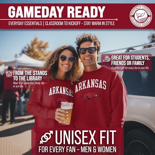 Image of NCAA College Sweatshirt Fleece Crewneck Pullover for Men and Women | Officially licensed NCAA college gameday crewneck pullover - 9 oz fleece lined sweatshirt with arch and logo design
