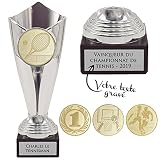 KDO MAGIC - Trophée Personnalisable - Coupe personnalisé avec Gravure - Cadeau fête des pères, noël, Retraite, événement Sportif (Tennis)